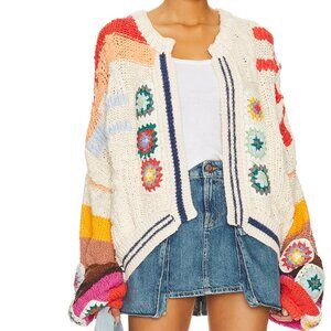 Free People Clear Skies Cardi (XL) - Cream Combo